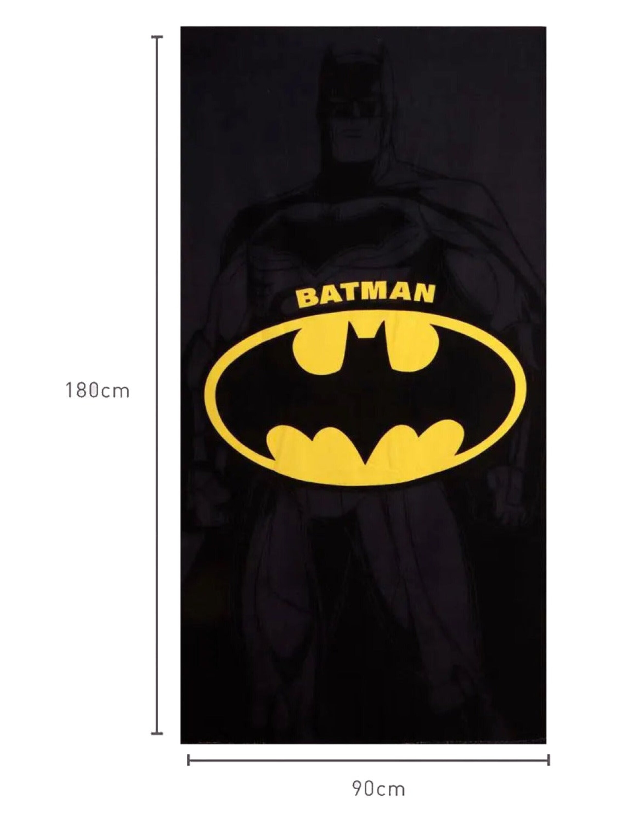Dc Comics Strandlaken 'Batman Strandlaken 90 x 180 cm' in Zwart