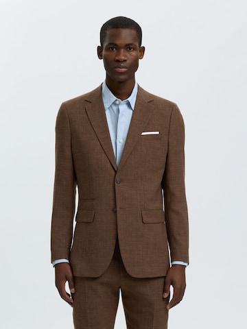 SELECTED - Ajuste estrecho Chaqueta saco 'SLHOasis' en marrón: frente