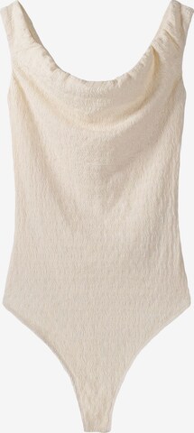 Bershka Shirt bodysuit in Beige: front