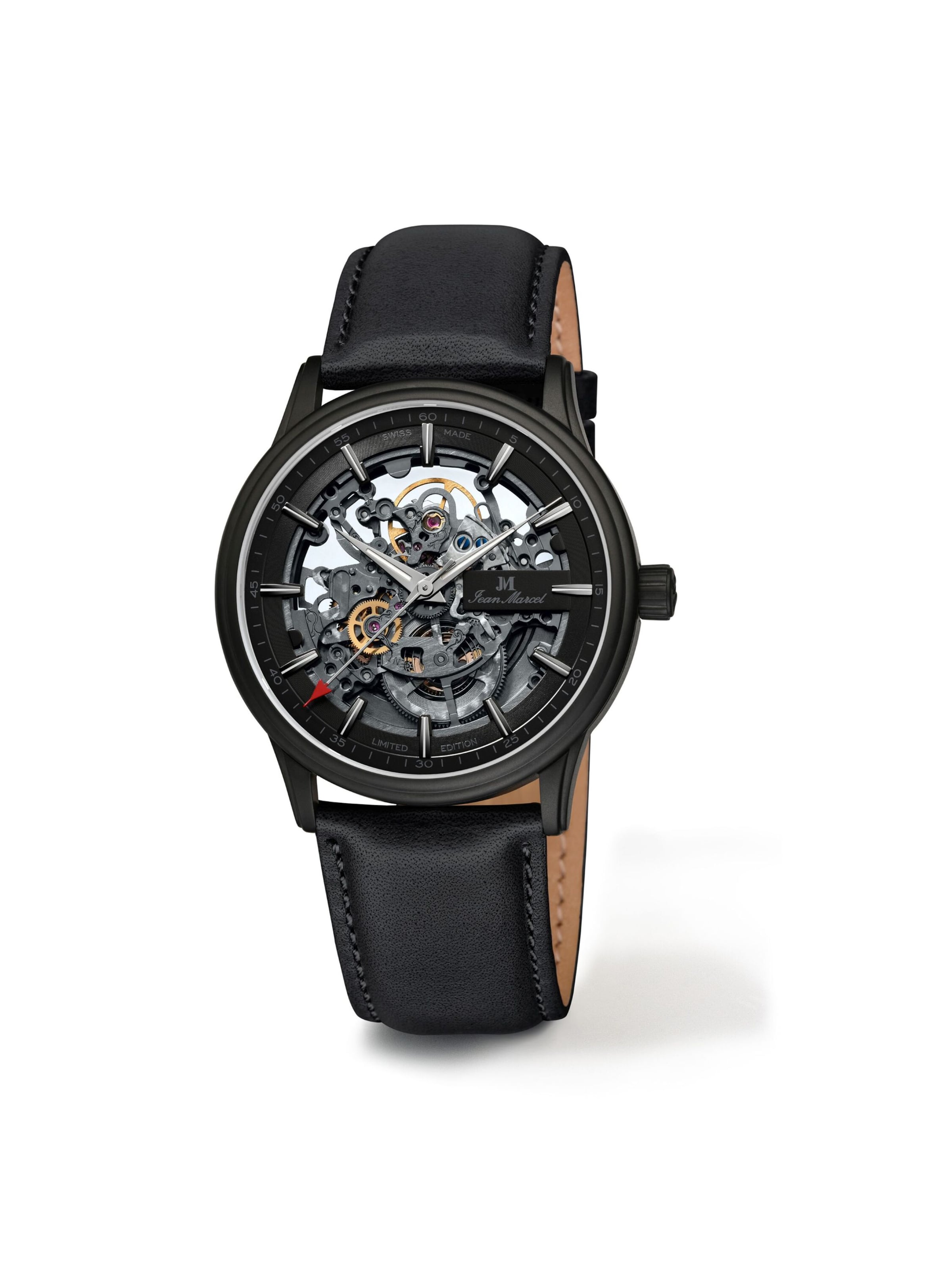 Jean Marcel Analoguhr in Schwarz: Vorderseite