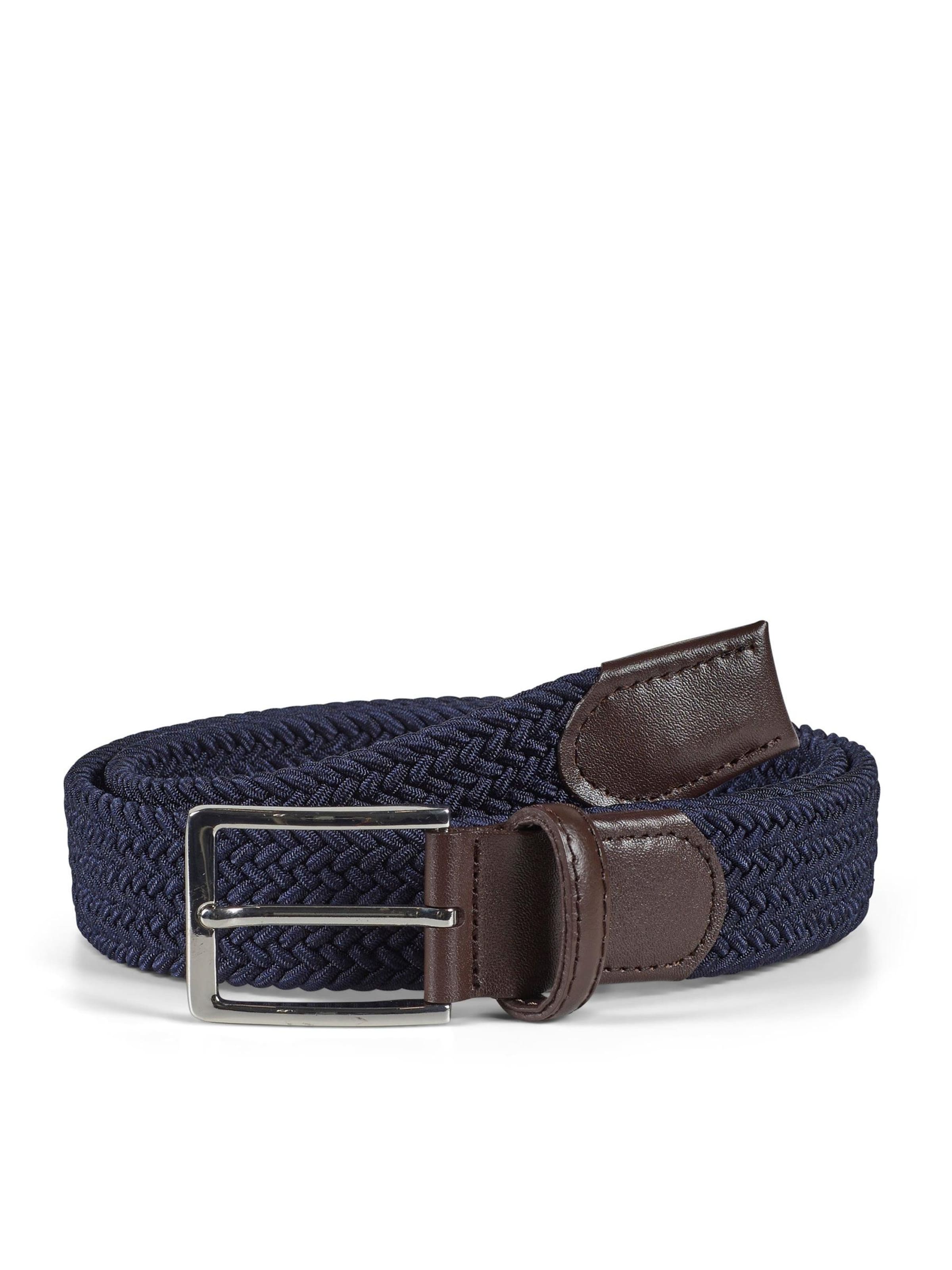 Howard London Riem 'Braided Belt Marvin Navy' in Blauw: voorkant