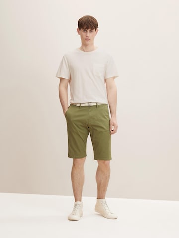 Regular Pantalon chino TOM TAILOR en vert