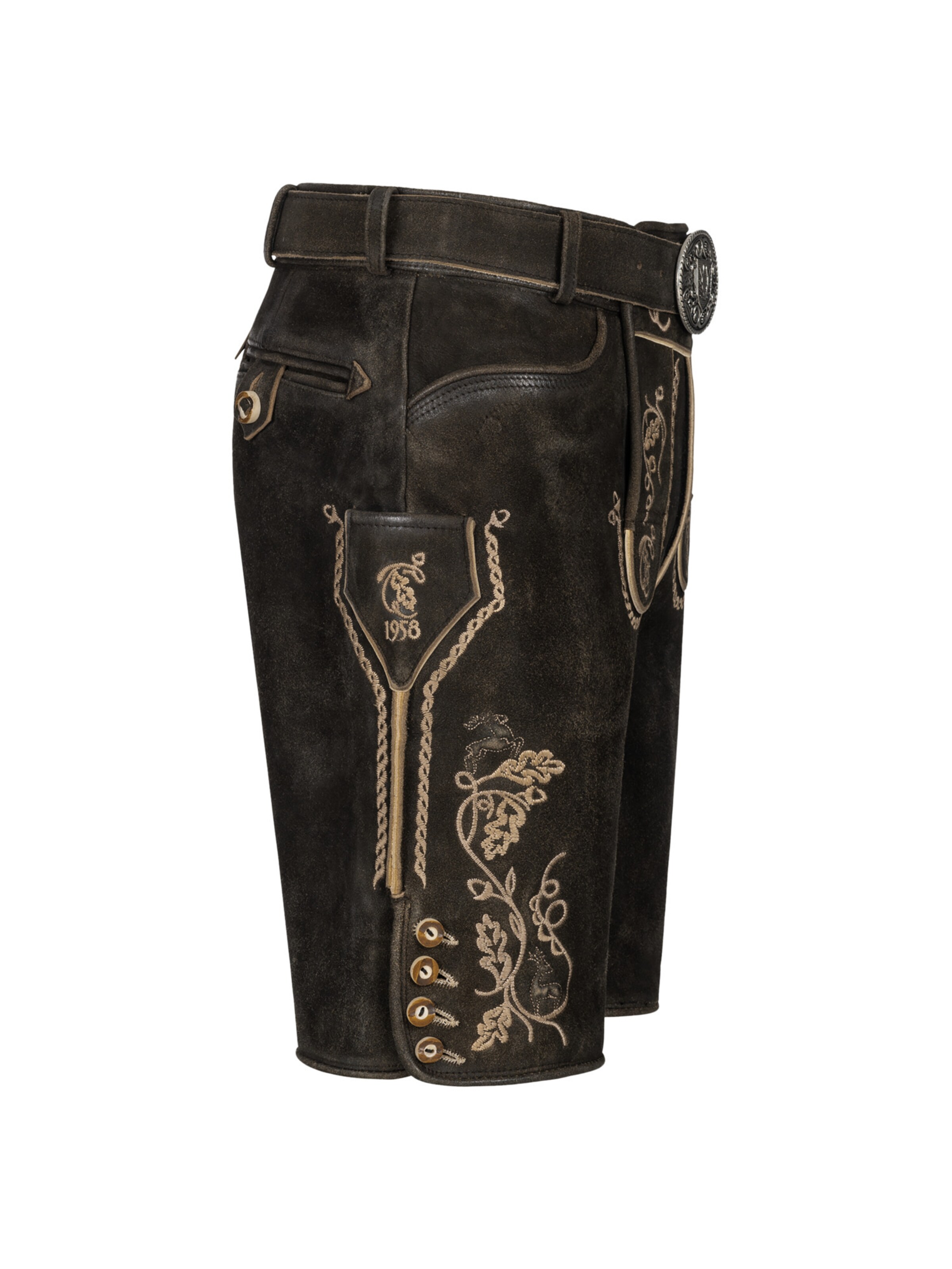 Krüger Buam Regular Klederdracht broek 'Orlando' in Bruin