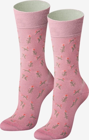 Von Jungfeld Socks 'Blumen' in Pink: front