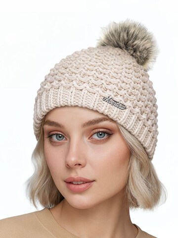 Neverless Beanie '1978' in Beige: front