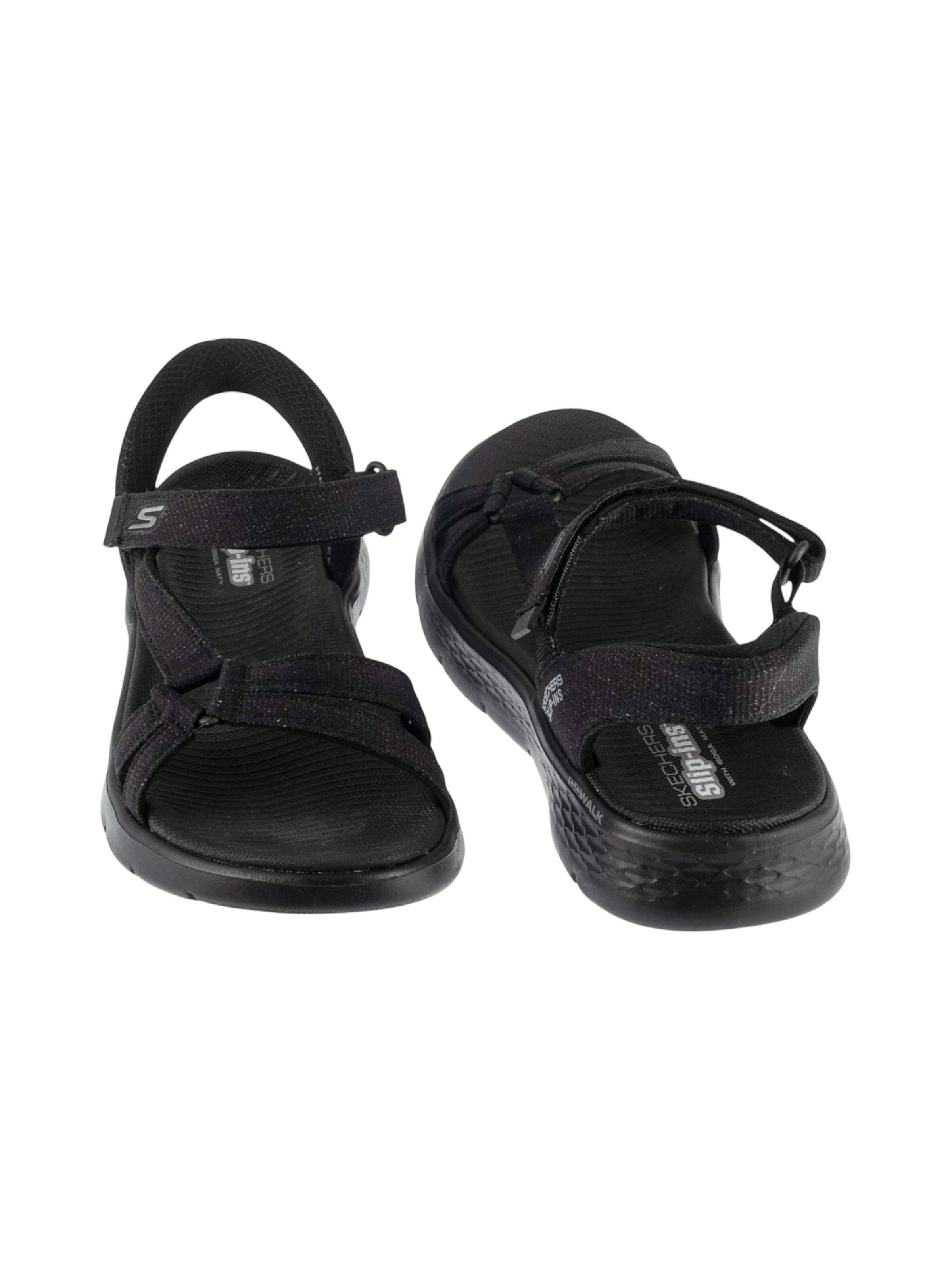 SKECHERS Sandaal 'Skechers Slip-Ins: Go Walk Flex Sandal - Illuminate' in Zwart