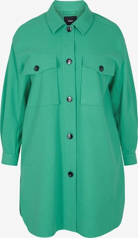 Zizzi Between-Seasons Coat 'ANNE' in Green: front