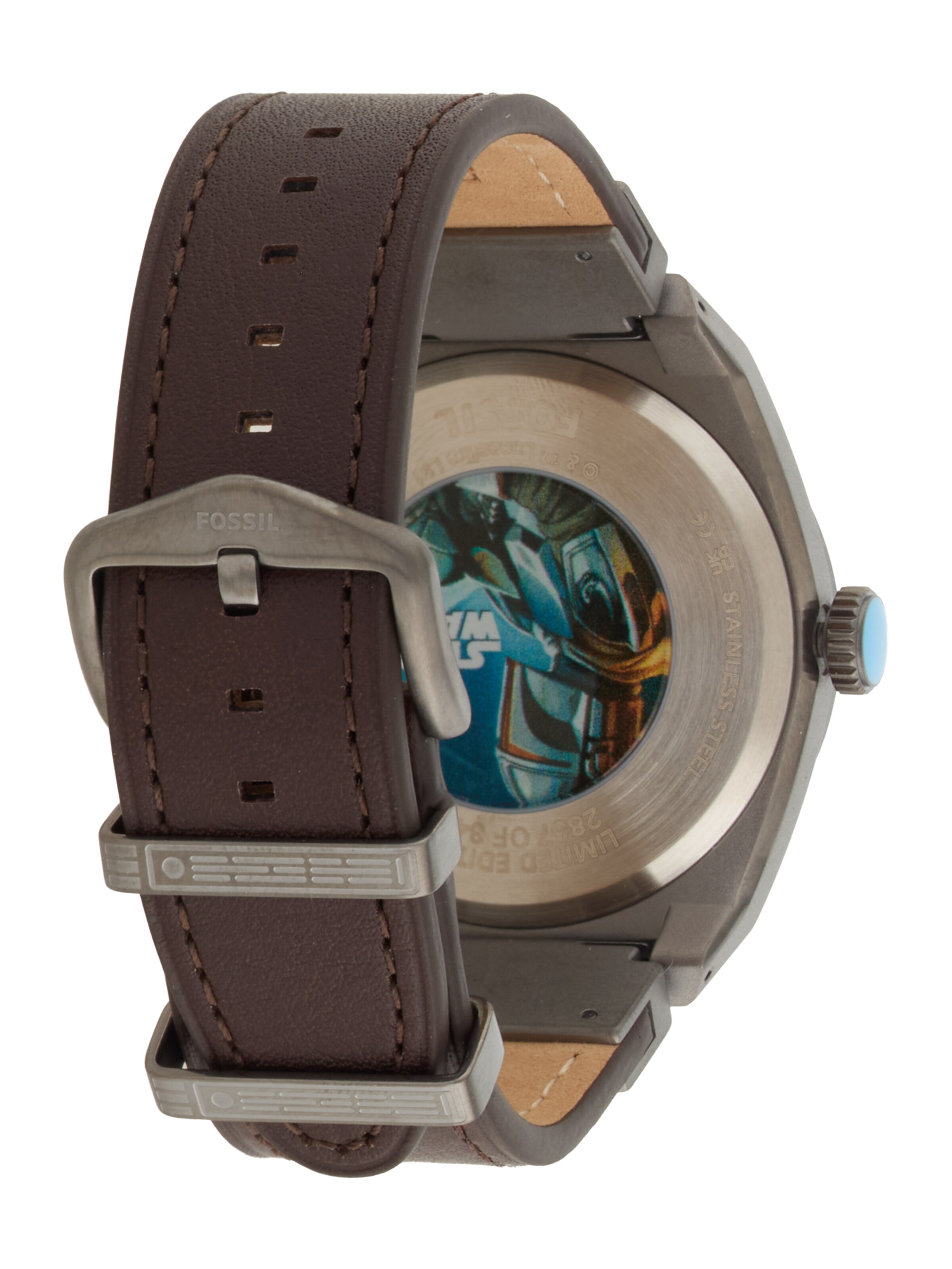 FOSSIL Analogna ura 'EVERETT MANDALORIAN' | rjava barva