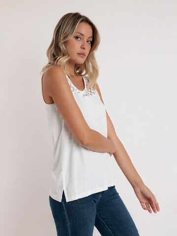 admas - Top 'ADMAS Camiseta Sin Mangas Lace para Mujer' en blanco