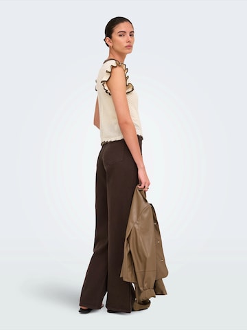 JDY Knitted Top 'JDYVIOLET' in Beige