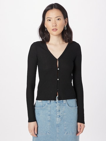 WEEKDAY Knit cardigan 'Anais' in Black: front