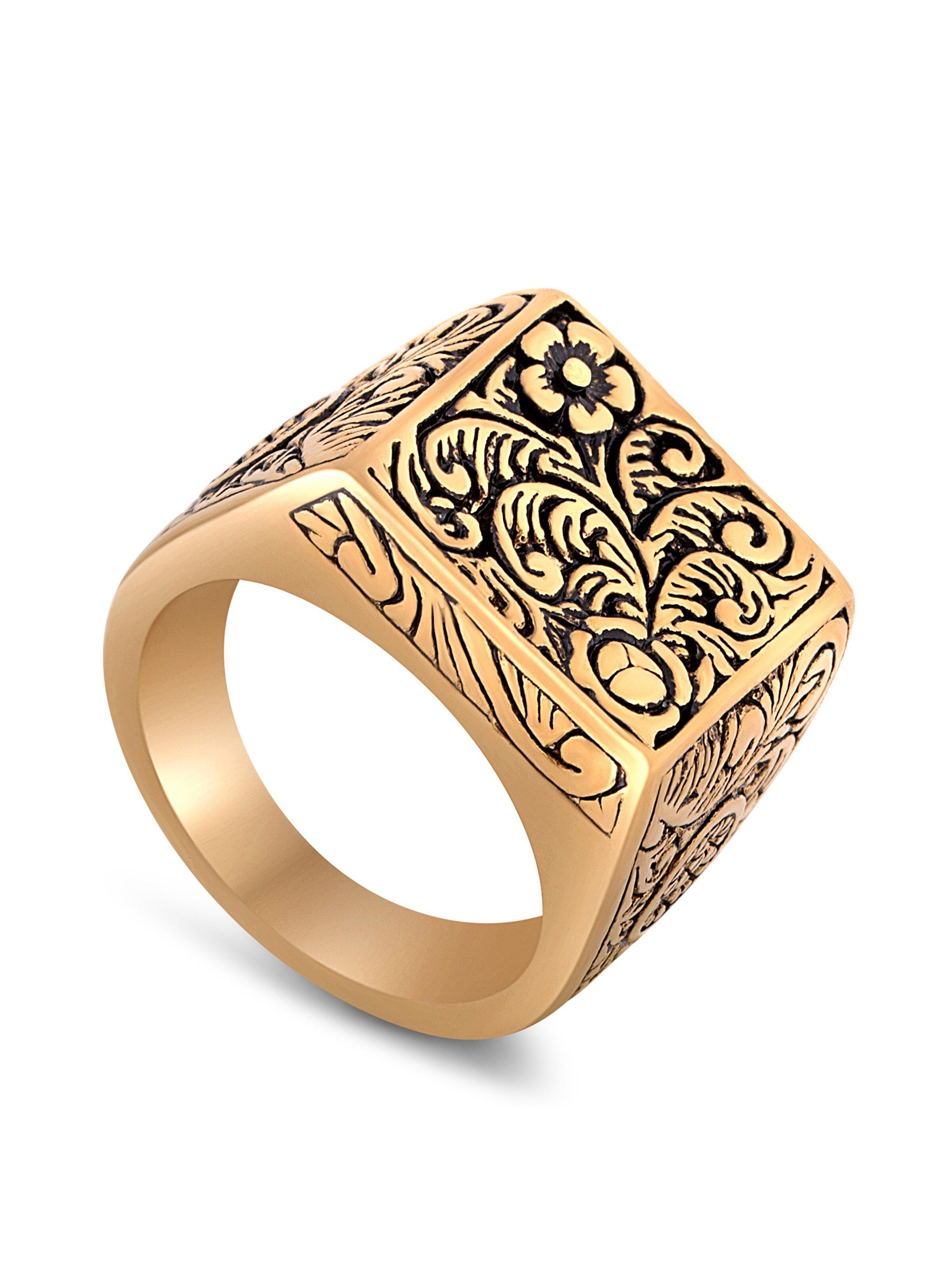 Akitsune Ring 'Floral'‌‌‌‌‌ in Gold: Vorderseite