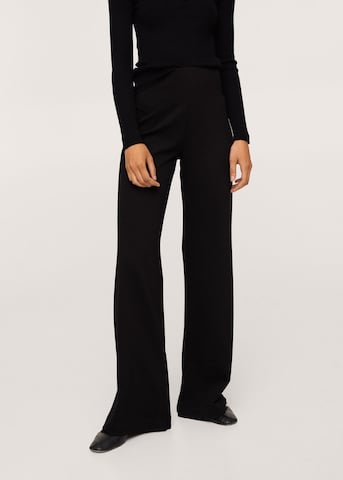 MANGO Wide leg Broek 'Planito' in Zwart: voorkant