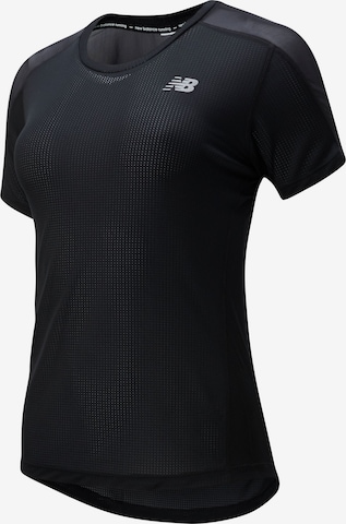 T-shirt fonctionnel 'Impact Run' new balance en noir : devant