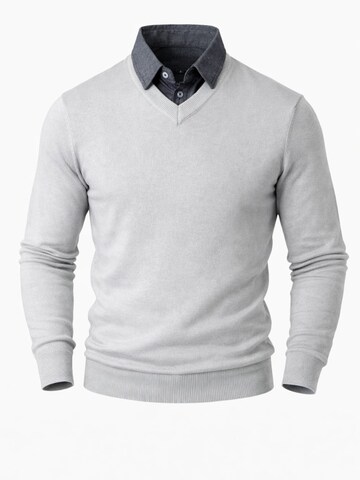 PANTONECLO Sweater 'Pantoneclo Men’s Mock Sweater' in Grey: front