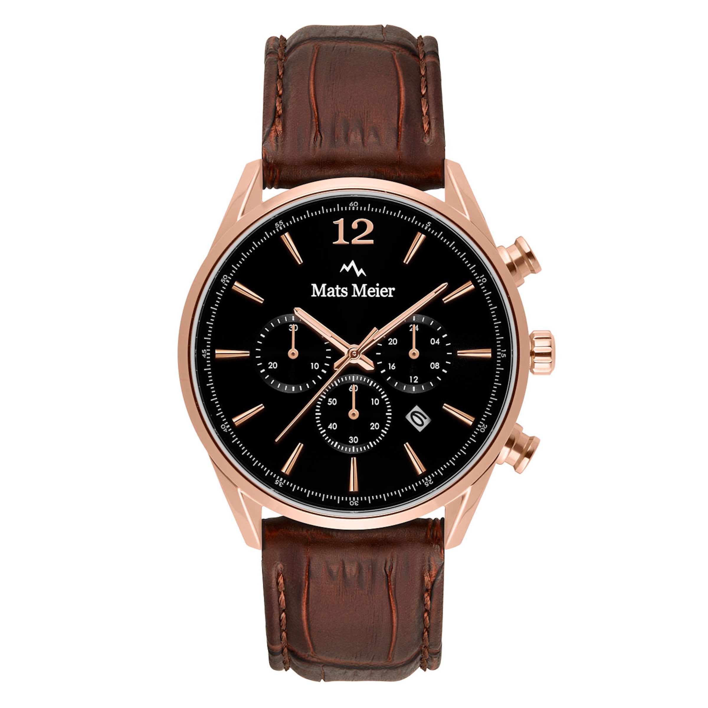 Montre à affichage analogique Mats Meier en marron : devant