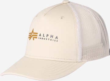 Casquette ALPHA INDUSTRIES en beige : devant