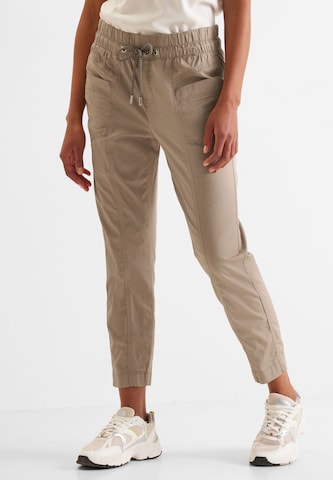 STREET ONE Tapered Pants in Beige: front