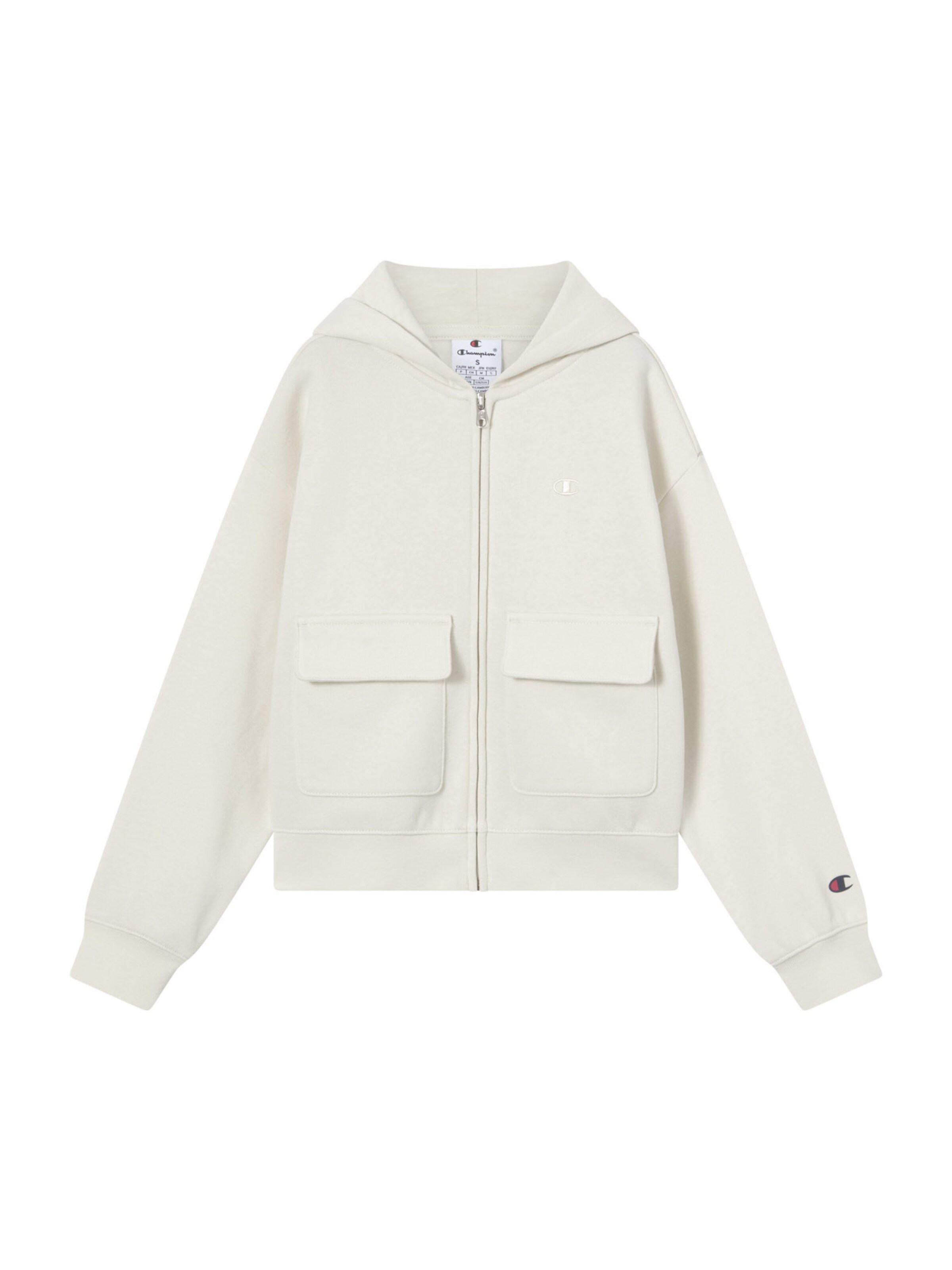 Champion Authentic Athletic Apparel - Casaco em moletão em branco: frente