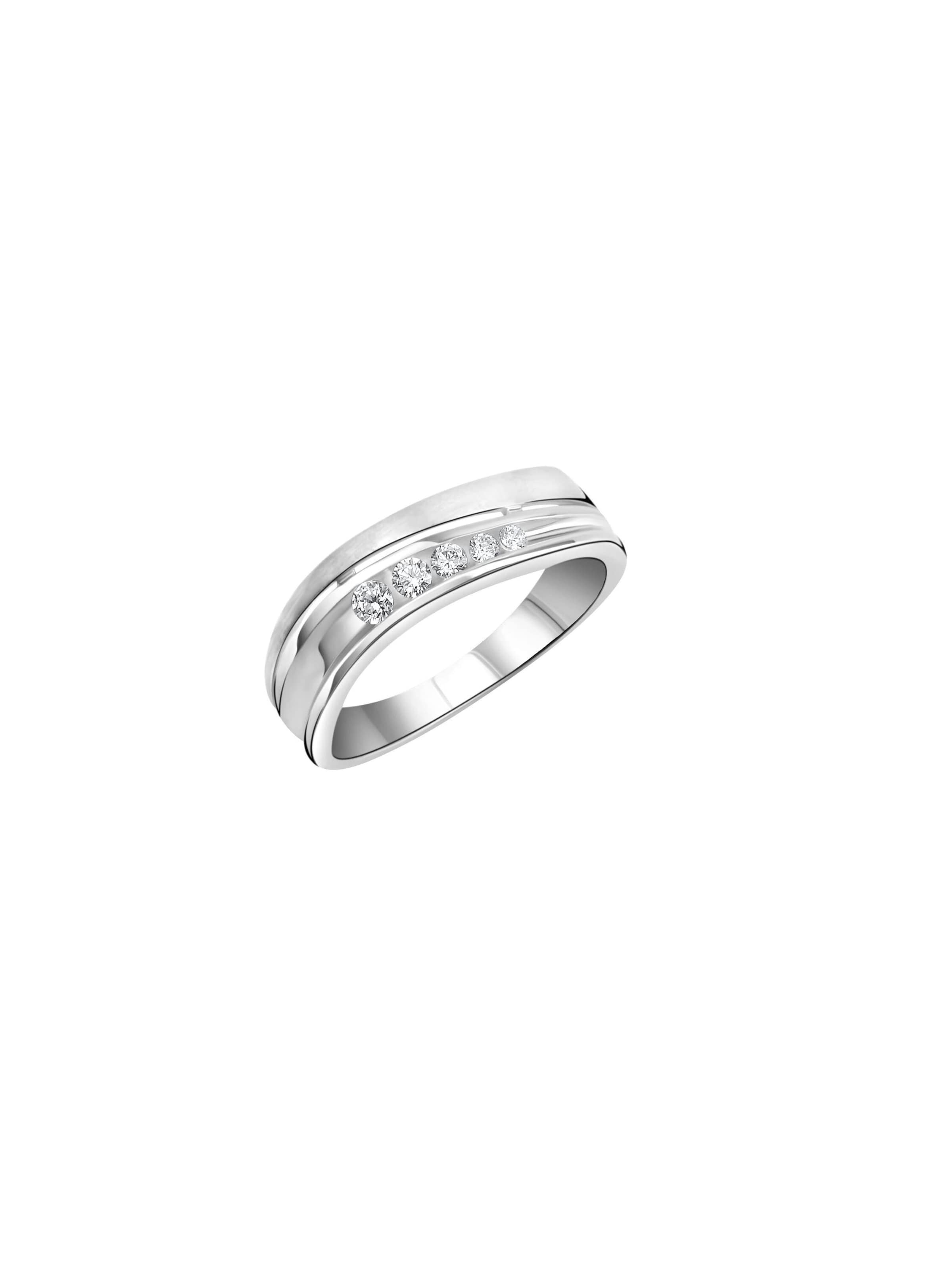 Zeeme Ring in silber / transparent, Produktansicht