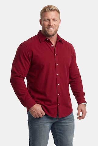 Men Plus Slim Fit Hemd in Rot