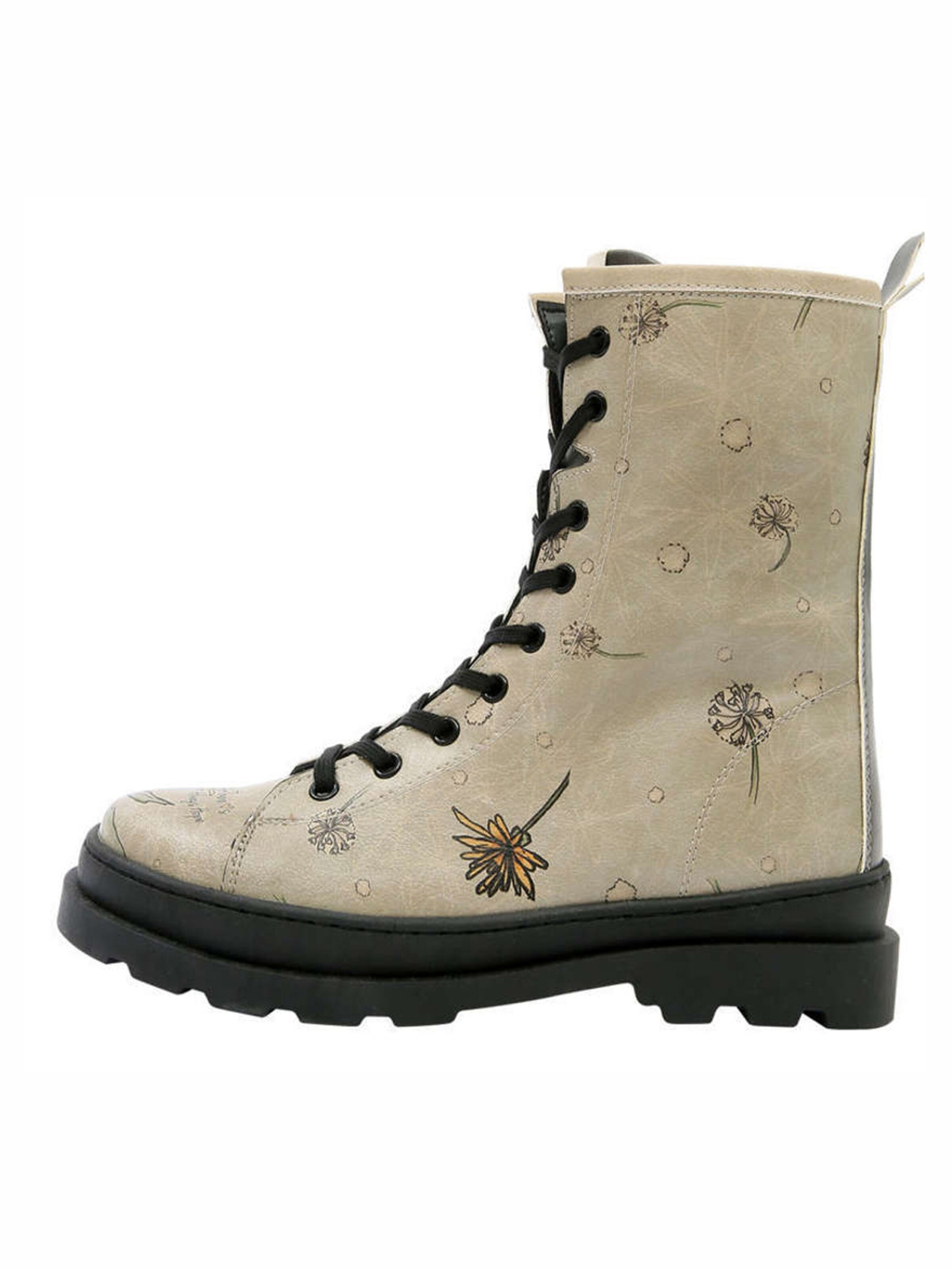 DOGO Lace-Up Boots 'DOGO Gisele - There is always Hope' in Beige: front