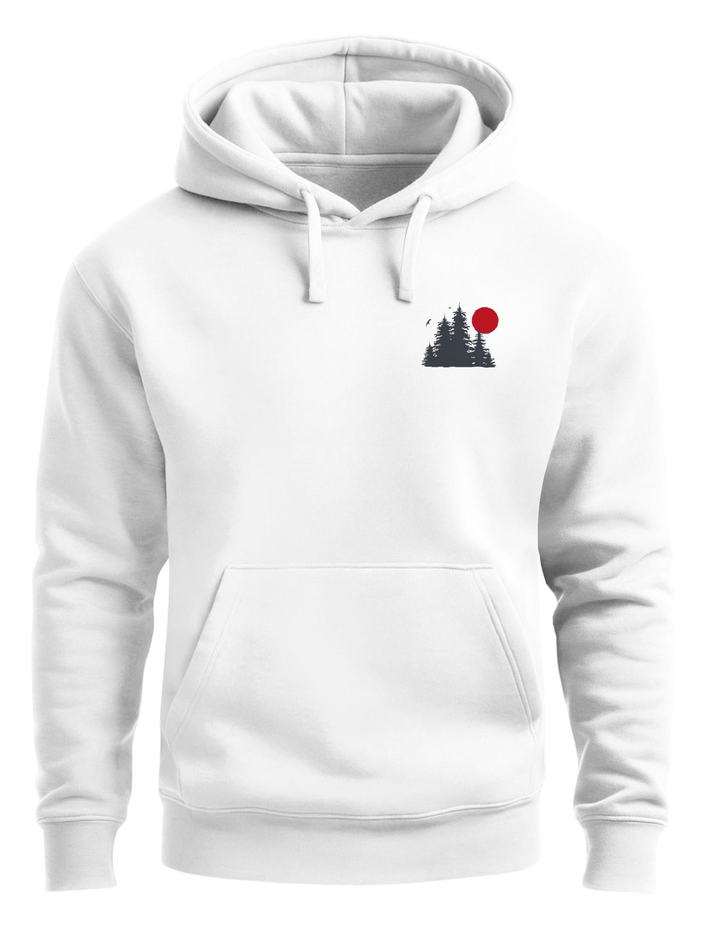 Neverless Sweatshirt 'Waldkette Badge' in White: front