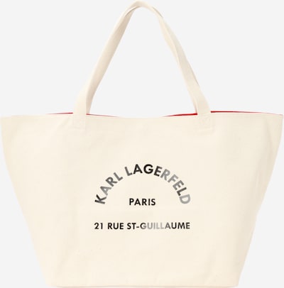 Karl Lagerfeld Ostoskassi 'Rue St-Guillaume' värissä musta / luonnonvalkoinen, Tuotenäkymä