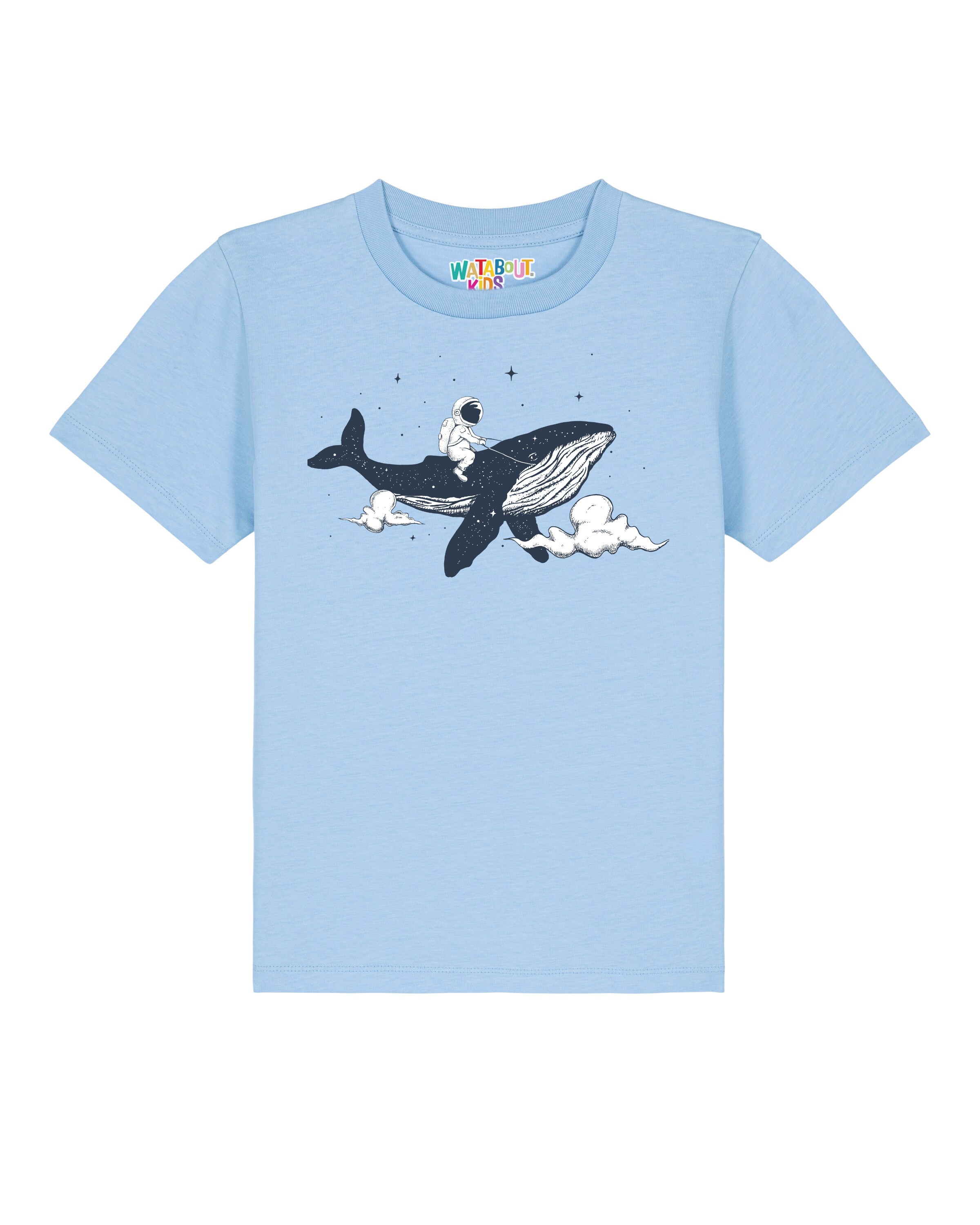 Maglietta 'Spacewhale' di watabout.kids in blu: frontale