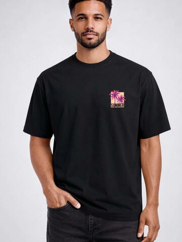 Neverless Shirt 'Palms Summer' in Black