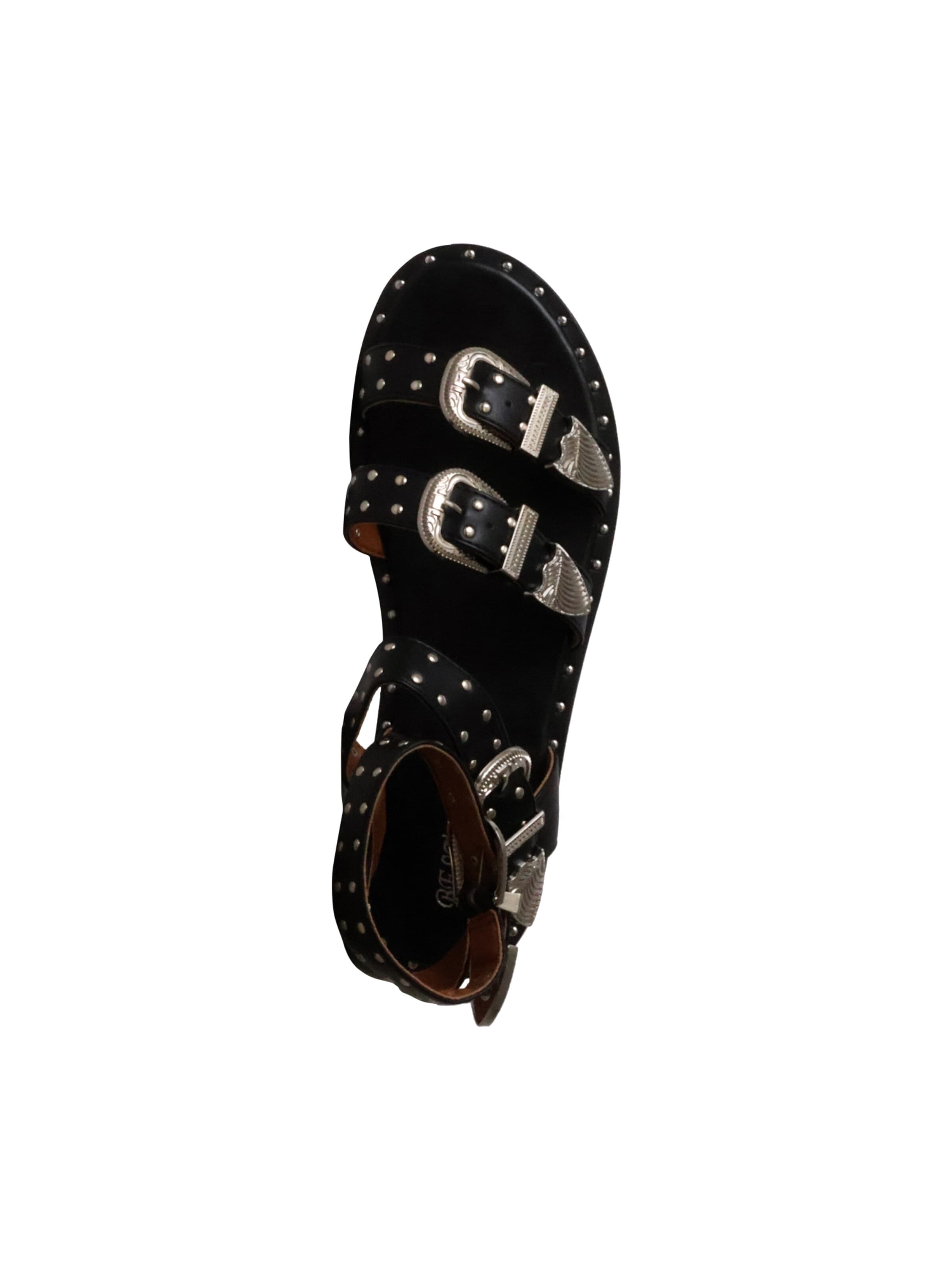 Super Mode Sandały 'Flache Sandalen mit Riemchen von Bestelle' w kolorze czarny