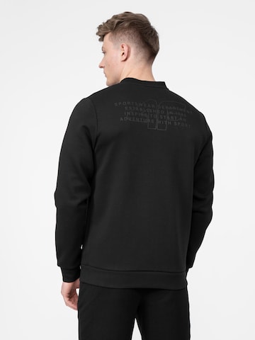 4F Athletic Zip-Up Hoodie in Black