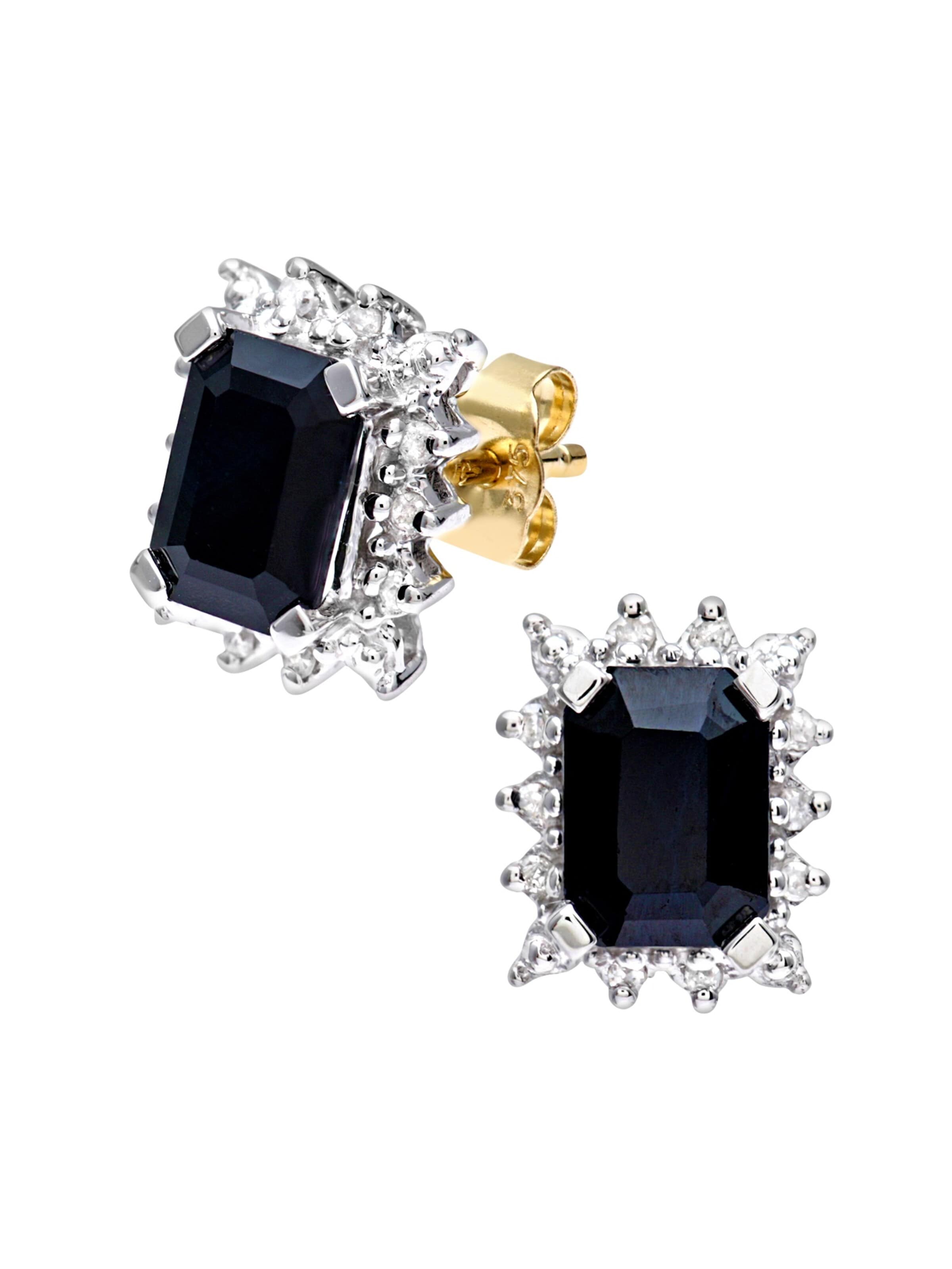DIAMANT LETERNEL Øreringe i sort: forside