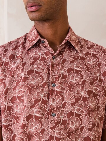 Next Regular fit Button Up Shirt in Brown