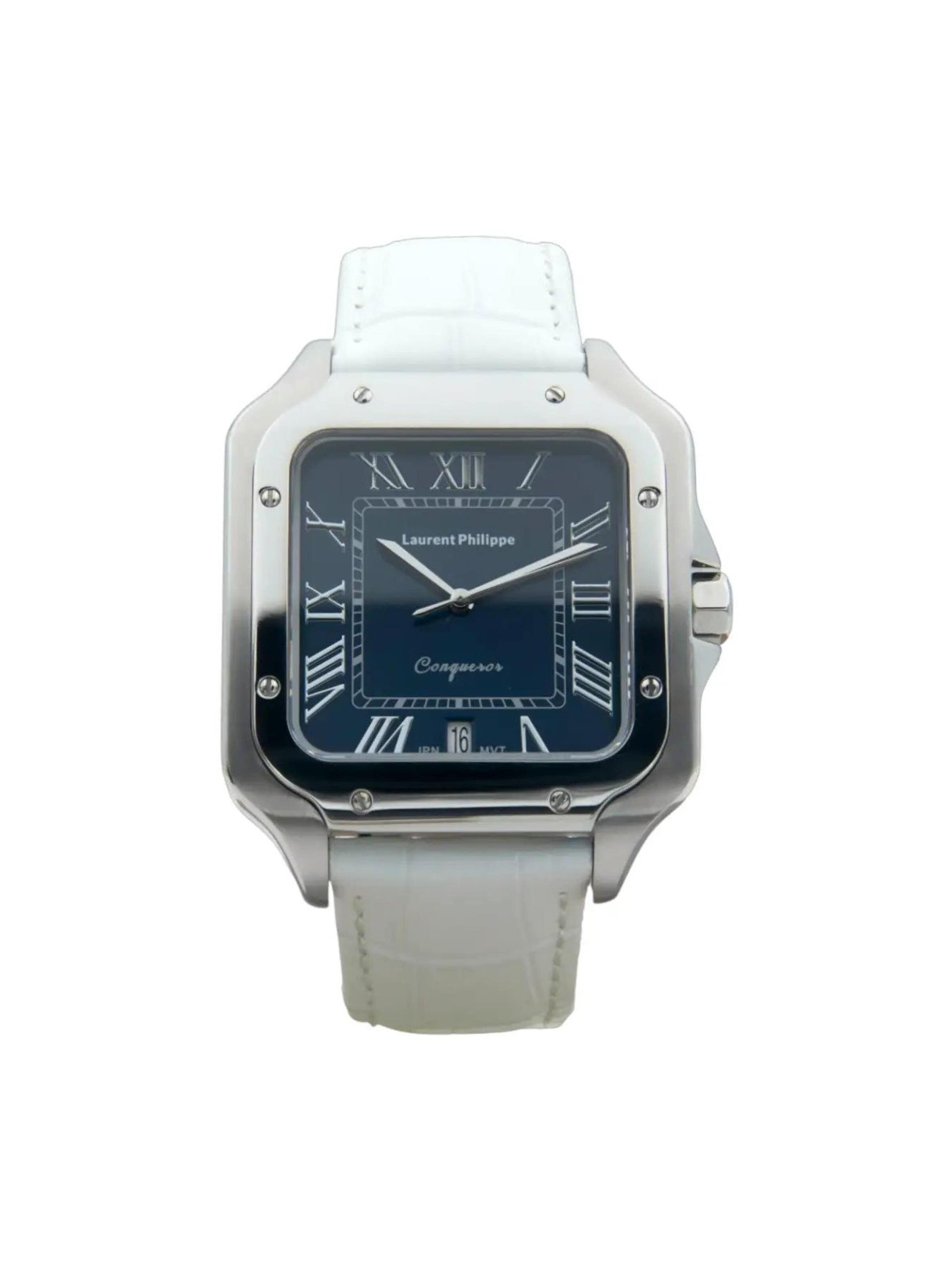 Laurent Philippe - Reloj analógico 'Conqueror Burmese' en blanco: frente