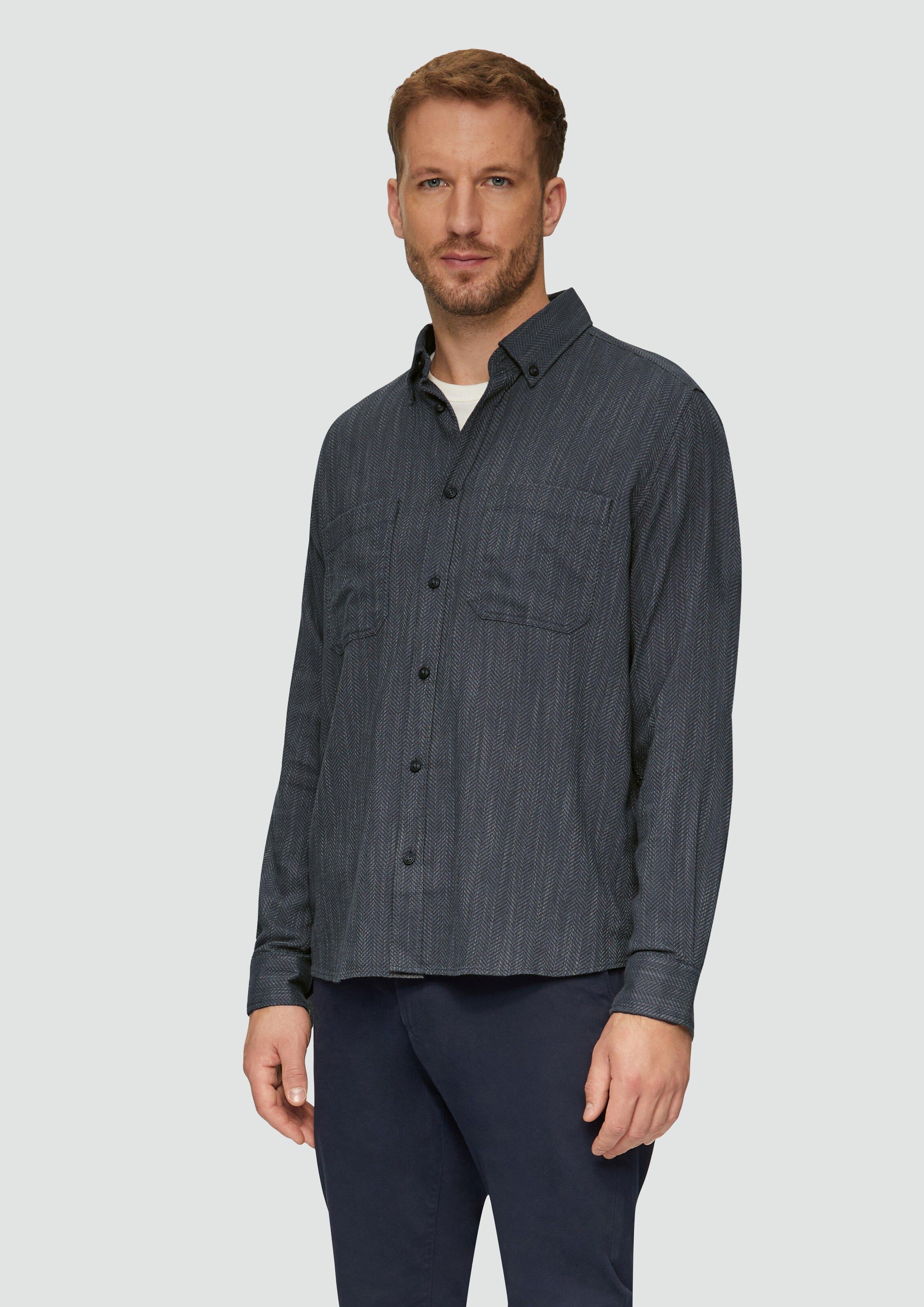 S.Oliver 2158870 Chemise Homme à Manches Longues – Boutonnage Classique, Coupe Droite