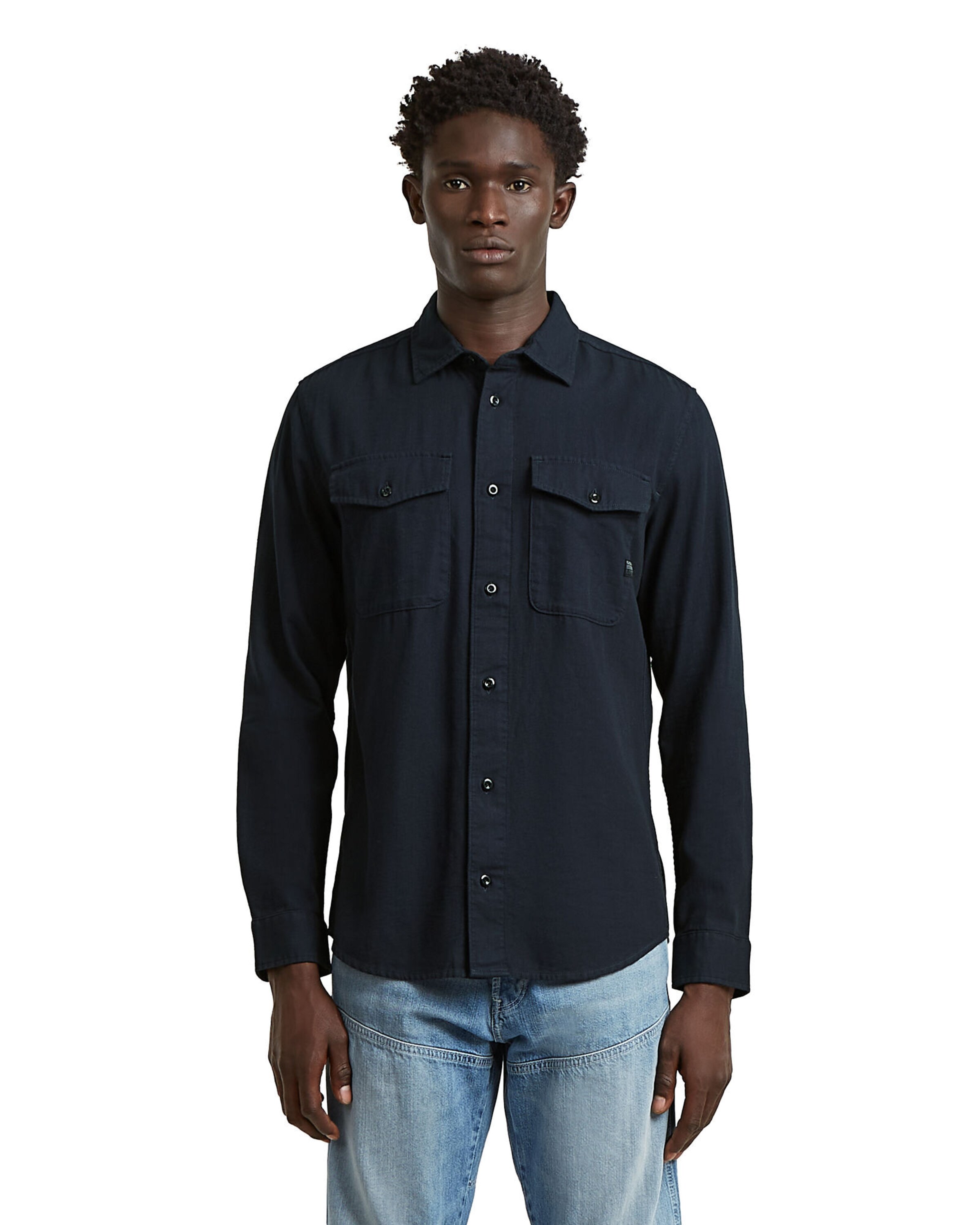 G-STAR Slim fit Overhemd 'Marine' in Blauw: voorkant