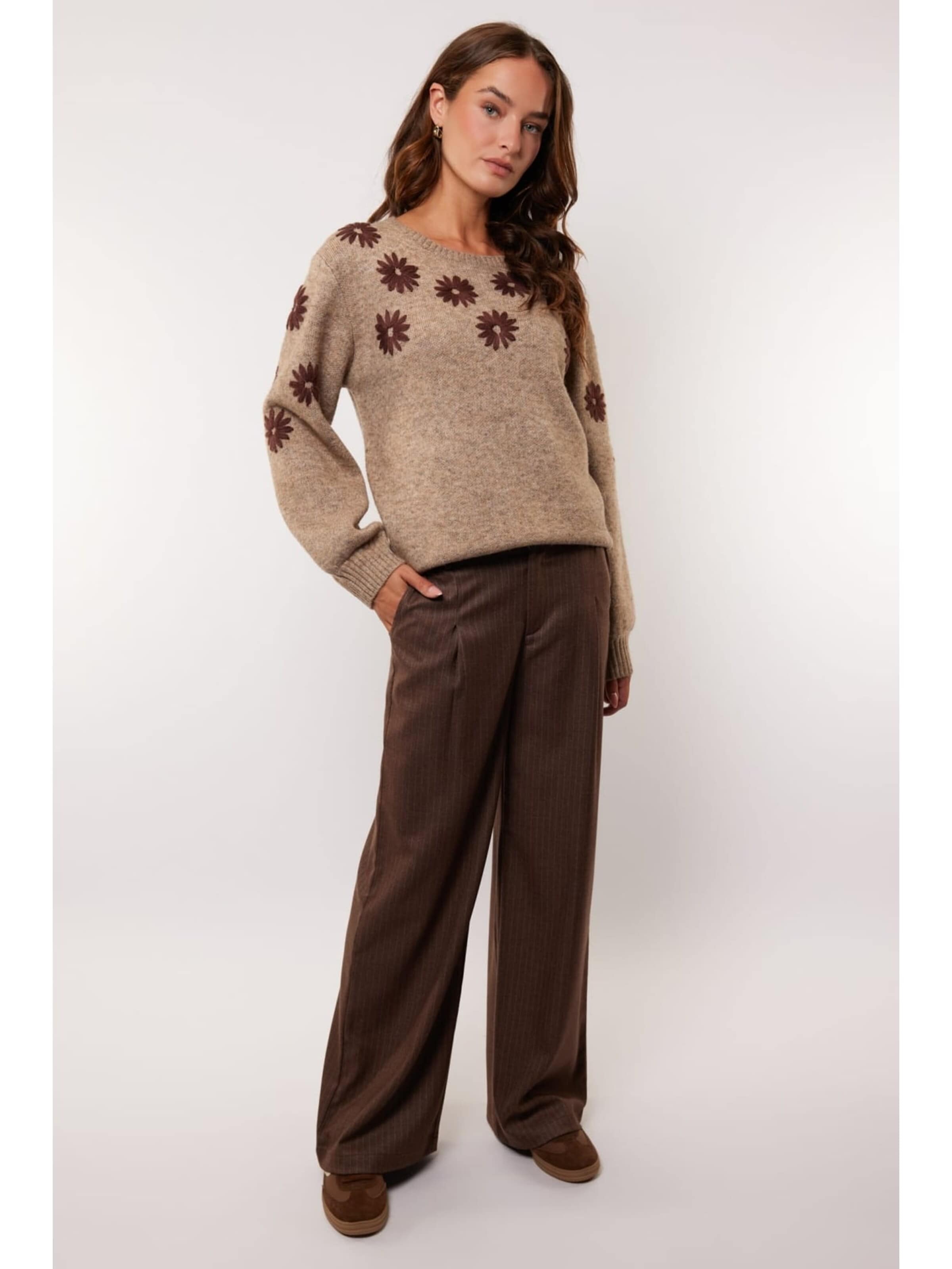 G-maxx Baggy Broek '25WWG07' in Bruin: voorkant