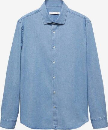 MANGO MAN Slim fit Button Up Shirt 'Chambre' in Blue: front