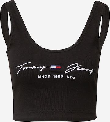 Tommy Jeans Top in Black: front