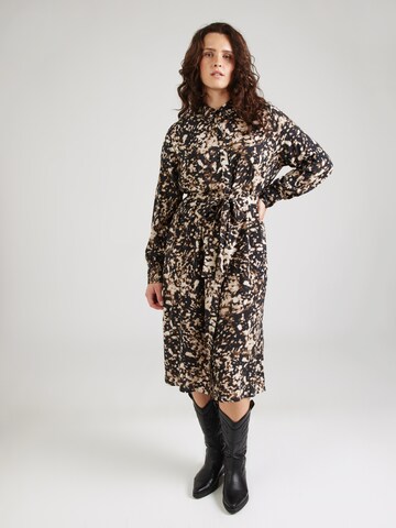 ONLY Carmakoma - Vestido camisero 'CARFIONE' en negro: frente