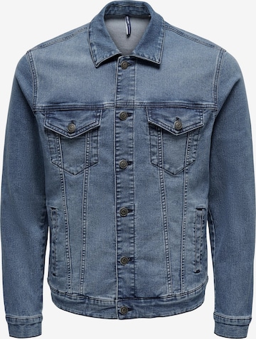 Only & Sons Between-Season Jacket 'Coin' in Blue: front