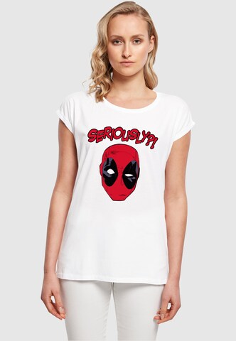 ABSOLUTE CULT Shirt 'Deadpool - Seriously' in White: front