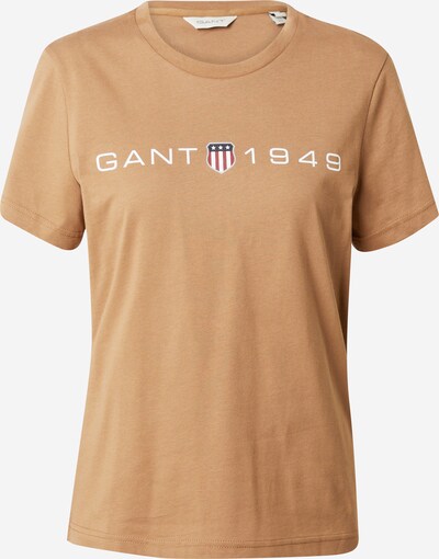 GANT T-shirt en noisette / gris argenté / rouge / blanc, Vue avec produit
