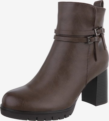 Ital-Design Ankle Boots in Brown: front