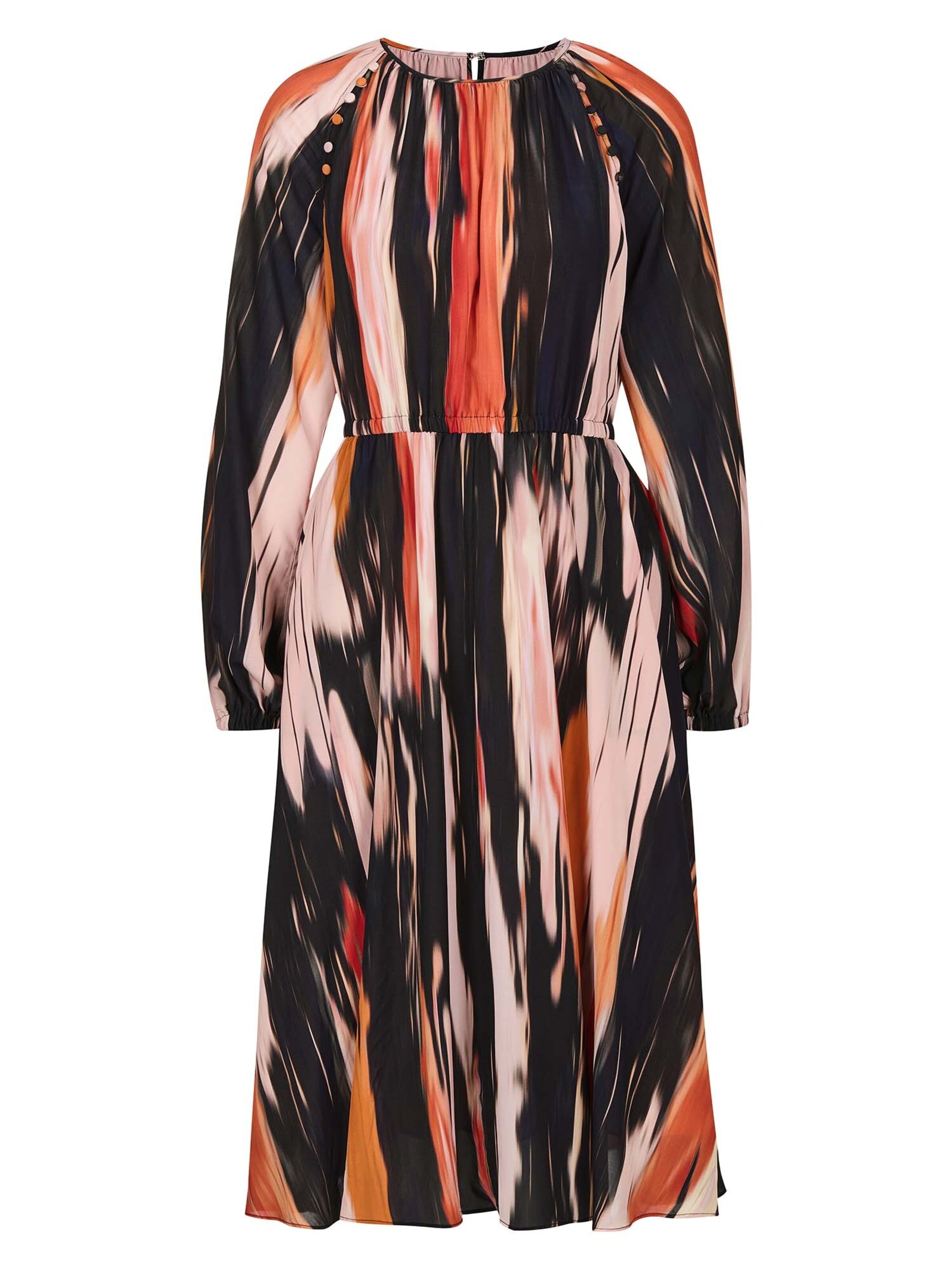 MADELEINE Jurk in de kleur Lichtoranje / Rosa / Roestrood / Zwart, Productweergave