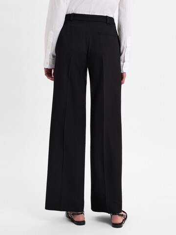 HUGO Wide Leg Hose 'Hasene ' in Schwarz