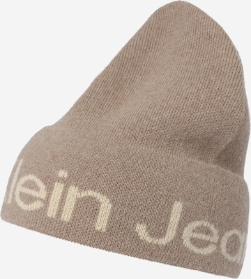 Bonnet Calvin Klein Jeans en beige : devant