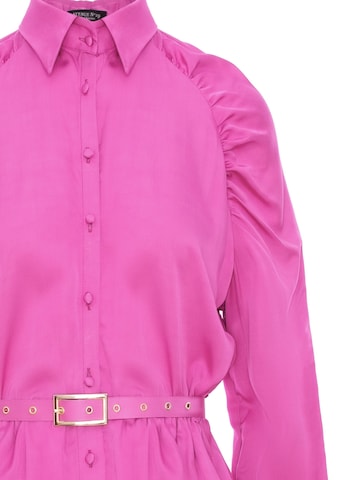 Abito 'Gathered Raglan Sleeve Viscose Midi Shirt Dress With Belt' di AVENUE N°29 in rosa
