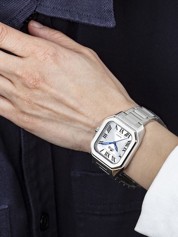 Montre à affichage analogique 'Lotus - Watch Square Series - Quartz watch movement - Watch case width: 35 mm' Lotus en blanc : devant